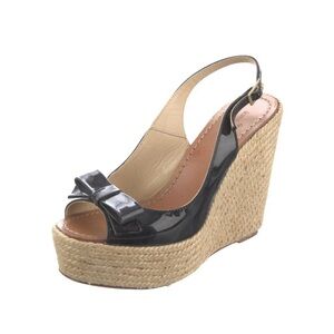 Kate Spade Patent Leather Bow Accents Espadrilles - Size 7